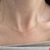 18ct Yellow Gold Natural Diamond Initial O